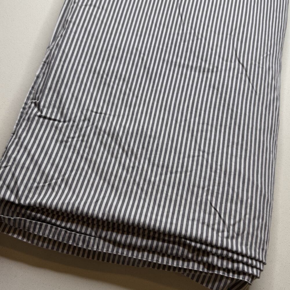 Brooklinen King Flat Sheet Stripe Gray 100% Cotton
